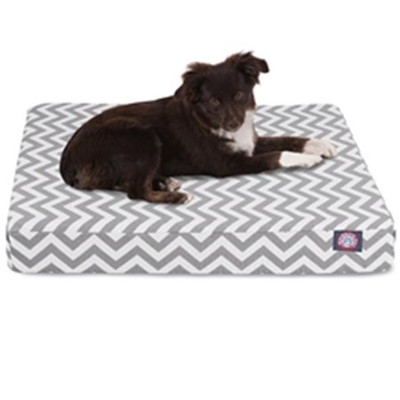 MAJESTIC PET Gray Chevron Small Orthopedic Memory Foam Rectangle Dog Bed 78899551228